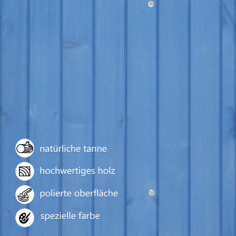 Gerätehaus Gartenschrank Geräteschuppen Geräteschrank, BxT: 124x46 cm,BxTxH:124x46x174cm, auch für kleine Gärten geeignet, Blau, (Holzhütte, 1 St., Gartenhaus)
