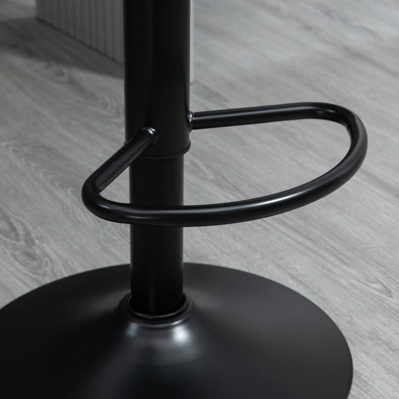 2er Set Barhocker, Höhenverstellbare Tresenhocker, Kunstleder Bistrohocker mit Fußring, Braun