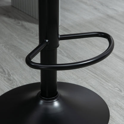 2er Set Barhocker, Höhenverstellbare Tresenhocker, Kunstleder Bistrohocker mit Fußring, Braun