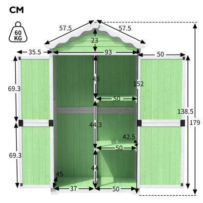 Outdoor Holz Gartenmöbel Aufbewahrungsschuppen, Werkzeughaus für Garten, Terrasse, verblassungsfrei, wetterfest, sicher und geschützt, wartungsfrei, umweltfreundlich, grün