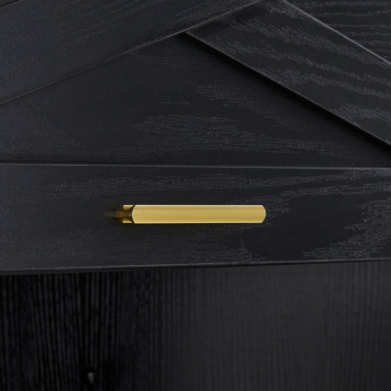 Garderoben-Set Moderner Garderobenschrank, Flurgarderobe, 4 hängenden Haken Schwarz,Maße: B53/ /53/H180 cm