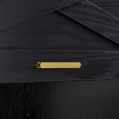 Garderoben-Set Moderner Garderobenschrank, Flurgarderobe, 4 hängenden Haken Schwarz,Maße: B53/ /53/H180 cm