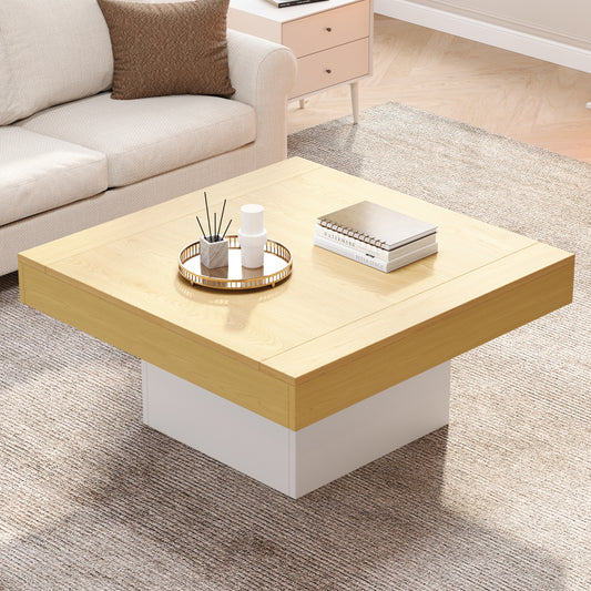 Kreativer LED-Couchtisch in Pilzform, 70x70x40 cm – Stilvoller, quadratischer Beistelltisch, 30 kg Tragkraft, modernes Design für Wohnzimmer