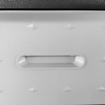 Werkzeugschrank Metall rollbar 3 XXL-Schubladen 75x42x88cm Werkstattwagen Schwarz/Grau 90kg Traglast Garage & Büro Schnellmontage