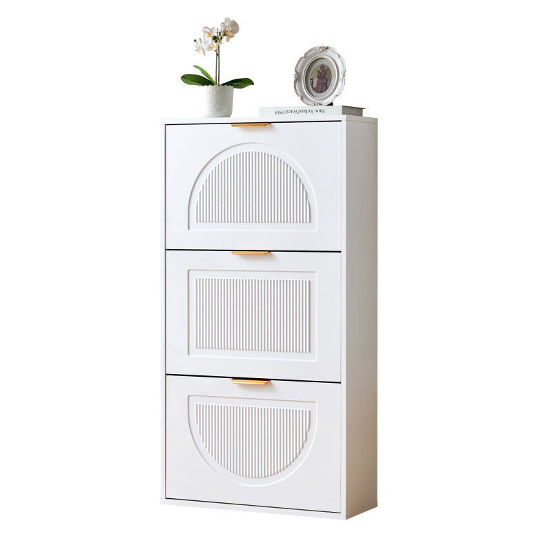 Schuhkipper Schmal mit 3 Klappen, Schuhschrank, Schuhschrank  Schuhkommode für Flur Wohnzimmer ,Weiß