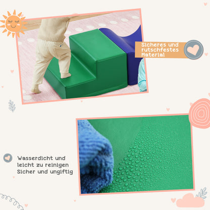 5-in-1 Riesige Bunte Weiche Schaumstoff-Bausteine für Kinder – Perfekt für Kreatives Spielen, Klettern, Kriechen und Motorikförderun