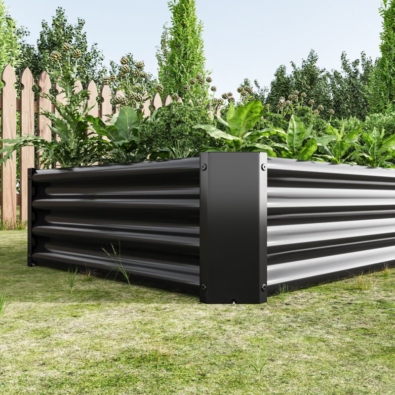 Hochbeet Metall Pflanzenbeet, Hochbeete für Garten aus robustem Stahlblech mit stabilem Design, Rostschutz und Langer Haltbarkeit, Hochbeet Bausatz ohne Boden, Ideal für Gemüse, Kräuter & Blumen Anthr