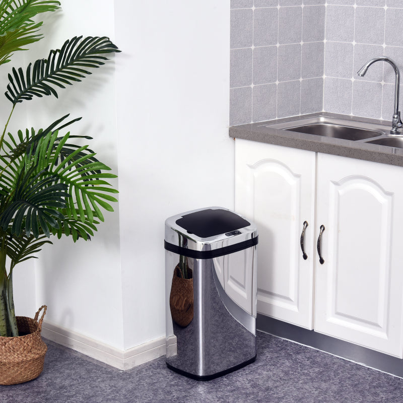 Automatik Sensor Mülleimer 30L mit IR Sensor, viereckig, Edelstahl, optionaler Inneneimer für hygienisches Abfallmanagement