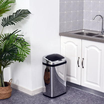 Automatik Sensor Mülleimer 30L mit IR Sensor, viereckig, Edelstahl, optionaler Inneneimer für hygienisches Abfallmanagement