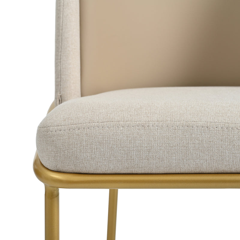 2 St Moderner Stuhl, Ideal für Wohnzimmer, Offene Bürofläche, Esszimmer, Beige+Khaki