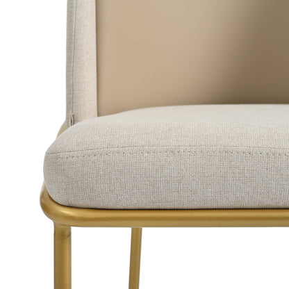 2 St Moderner Stuhl, Ideal für Wohnzimmer, Offene Bürofläche, Esszimmer, Beige+Khaki
