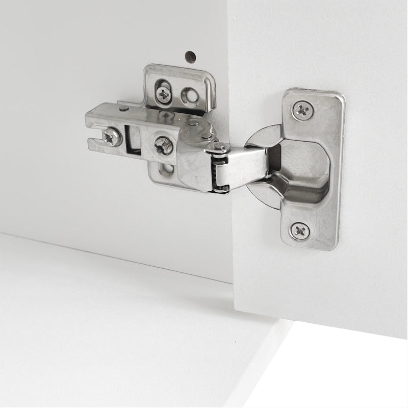 Schminktisch mit LED-Spiegel und Beleuchtung - Weißes Schminktisch-Set für Schlafzimmer mit drei geräumigen Schubladen und einer Tür (ohne Hocker)