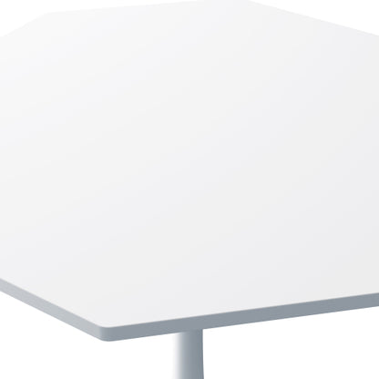 31.50"Modern Octagonal Coffee Table with MDF Table Top,Metal Base, for Dining Room, Kitchen, Living Room,White