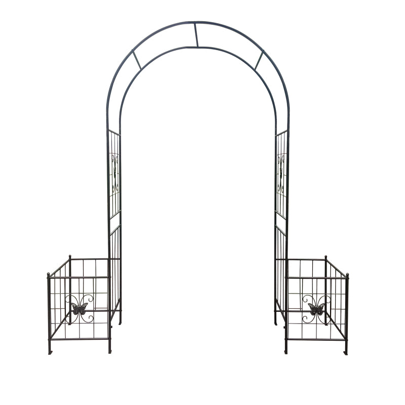 Gartenbogen Arbor Trellis für Kletterpflanzen, langlebige Metall Gartenbogen Outdoor Hochzeitsbogen, für Hochzeitszeremonie Party Pflanze Klettern Rose Reben Rasen Innenhof Schwarz, 7.15ft