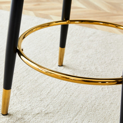 360° drehbarer Barstuhl. Moderne weiße und dunkelgraue Splice-Farbe, PU bequeme Padded Bar Stuhl, Eine Box von 2 Packungen.