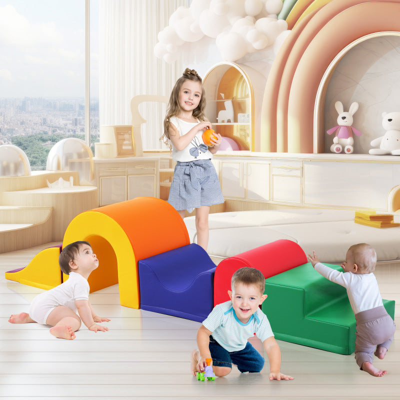 5-in-1 Riesige Bunte Weiche Schaumstoff-Bausteine für Kinder – Perfekt für Kreatives Spielen, Klettern, Kriechen und Motorikförderun