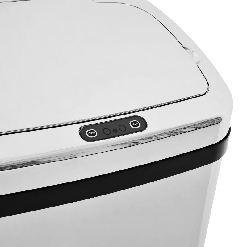 Mülleimer Automatik mit Sensor Abfalleimer Küche Edelstahl 50/68L Silber (50L)