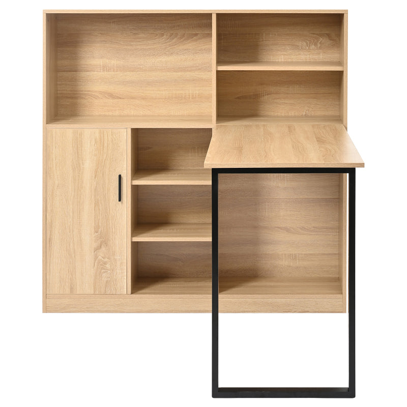 Computertisch,Regal-Schreibtisch,Schrankschreibtisch Arbeitstisch, Schrankschreibtisch, Natur 120cm
