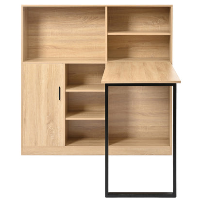 Computertisch,Regal-Schreibtisch,Schrankschreibtisch Arbeitstisch, Schrankschreibtisch, Natur 120cm