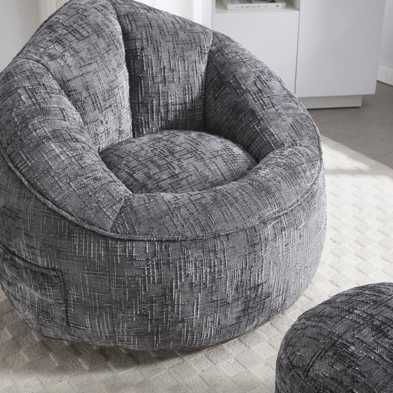 Sitzsack Sofa Stuhl für Erwachsene mit Fußstütze, Grau