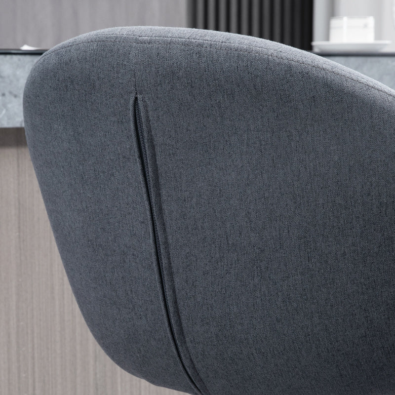 Barhocker höhenverstellbar mit Lehne und mit Fußstütze; 110kg belastbar Leinenoptik, Grau