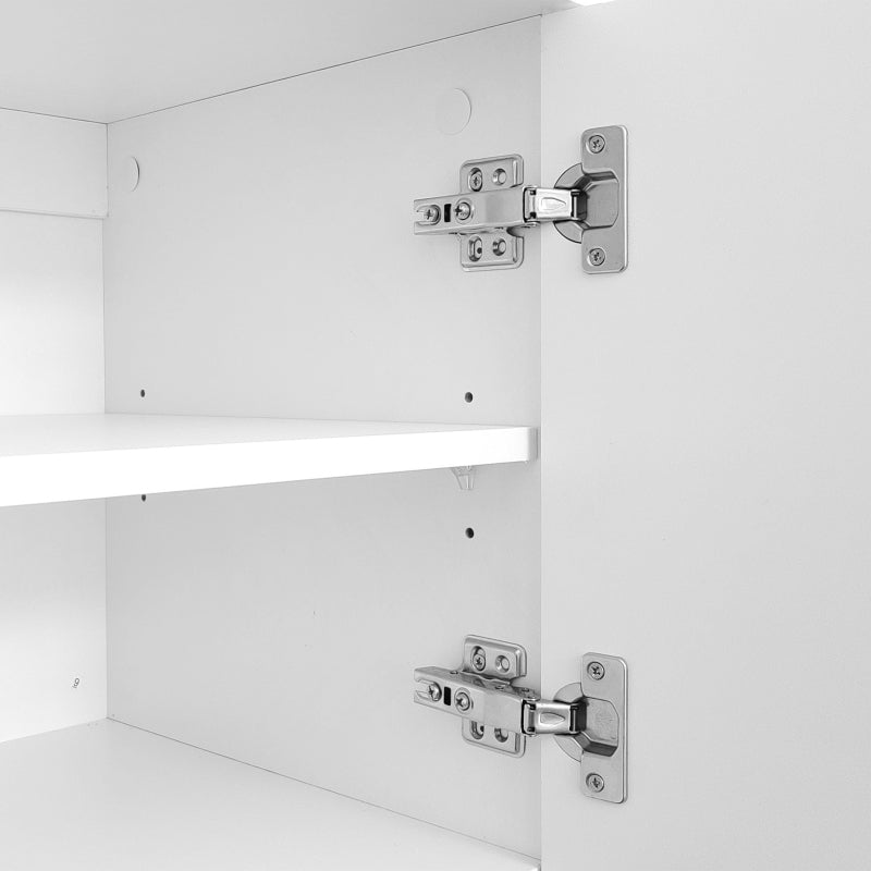 Moderner weiß TV-Schrank – 175 x 38 x 56 cm, verstellbare Einlegeplatten, Leichte Lowboard-TV-Möbel im Luxusstil