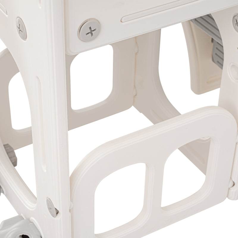 5 in 1 Kinderrutsche, bestehend aus Rutsche, Schaukel, Unterschrank, Basketballkorb und Treppe - HDPE (exkl. Ozeanball)