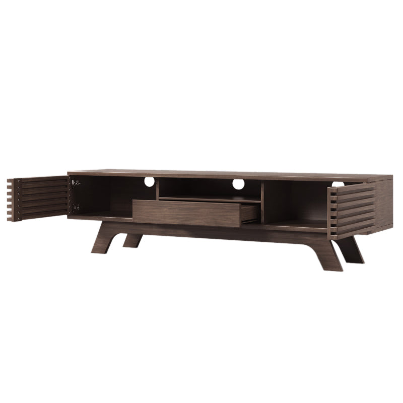 TV-Schrank mit einer Schublade und zwei Türen, TV-Möbel, TV-Panel, TV-Lowboard, TV-Schrank. Einzigartiges Design, Vintage-Holzfarbe.