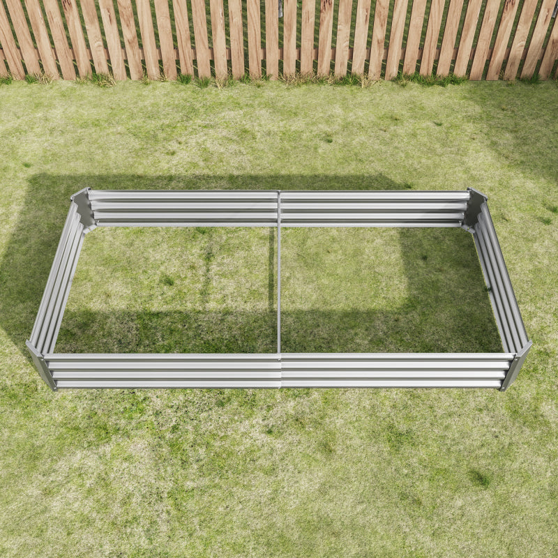 Hochbeet Metall Pflanzenbeet, Hochbeete für Garten aus robustem Stahlblech mit stabilem Design, Rostschutz und Langer Haltbarkeit, Hochbeet Bausatz ohne Boden, Ideal für Gemüse, Kräuter & Blumen Anthr