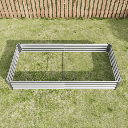 Hochbeet Metall Pflanzenbeet, Hochbeete für Garten aus robustem Stahlblech mit stabilem Design, Rostschutz und Langer Haltbarkeit, Hochbeet Bausatz ohne Boden, Ideal für Gemüse, Kräuter & Blumen Anthr