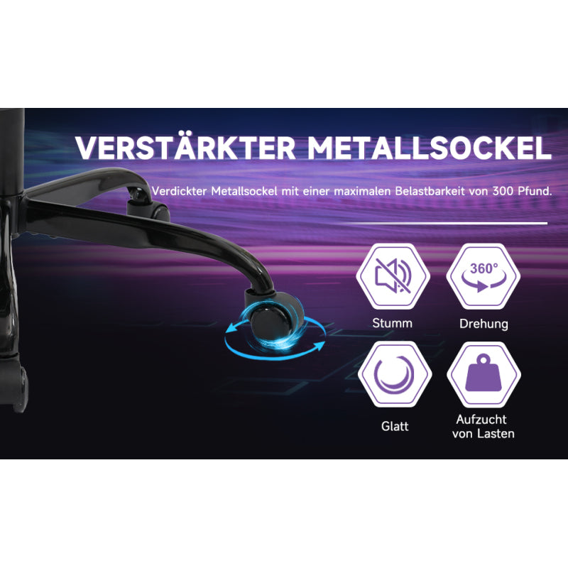 Gaming Stuhl Computerstuhl Ergonomischer Gaming Chair mit Fußstütze Bürostuhl Ergonomischer Computerstuhl mit Lendenwirbelstütze