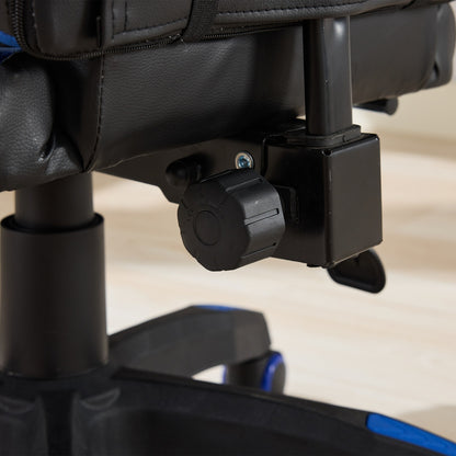 Gaming Stuhl Racing Design, 155° Liegefunktion, Fußstütze, Lendenmassage, Schwarz-Blue