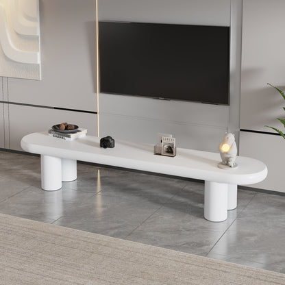 Weißer 160 x 40 x 40 cm großer TV-Schrank, moderner TV-Tisch im minimalistischen Stil mit 4 stabilen Stützbeinen, geeignet für Fernseher bis zu 65 Zoll