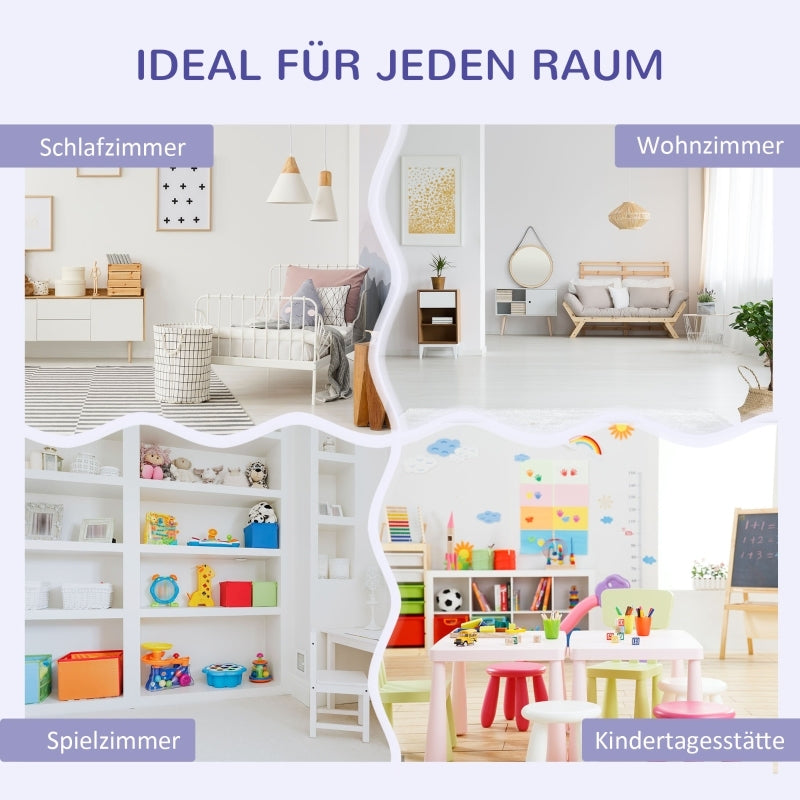 Kinderregal Bücherregal mit Sitzhocker Kindersitzbank mit 6 Fächern Sitztruhe mit 3 Kissen Spielzeugkiste ab 3 Jahren Grau