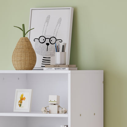 Bücherregal, Regal mit drei Einlegeböden und einer Schublade, geräuschlosen Gleitern, Schlafzimmer, Wohnzimmer, MDF, Weiß