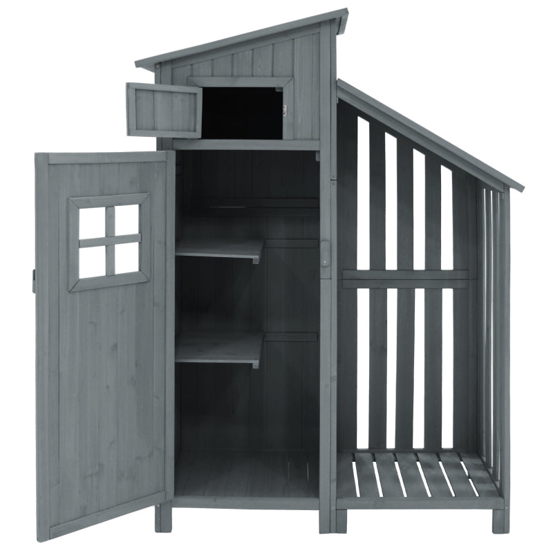 Gerätehaus Gartenschrank Geräteschuppen Geräteschrank, BxT: 124x46 cm,BxTxH:124x46x174cm, auch für kleine Gärten geeignet,Grau, (Holzhütte, 1 St., Gartenhaus)