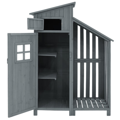 Gerätehaus Gartenschrank Geräteschuppen Geräteschrank, BxT: 124x46 cm,BxTxH:124x46x174cm, auch für kleine Gärten geeignet,Grau, (Holzhütte, 1 St., Gartenhaus)