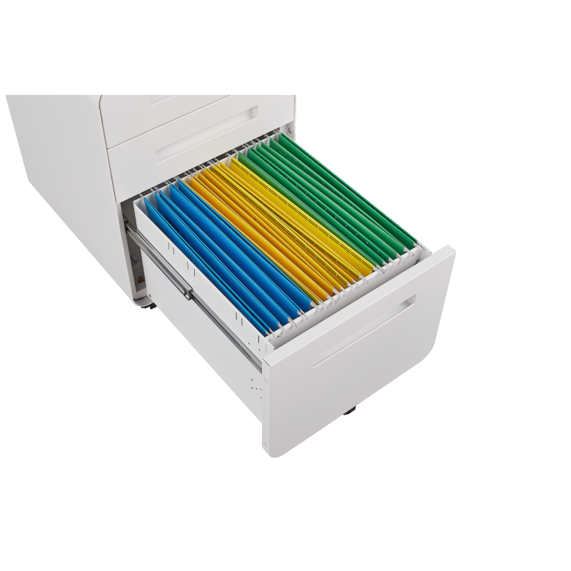 3 Drawer Mobile File Cabinet Under Desk Office,Simple Style Versatile Storage Cabinet for Legal/Letter/A4 Files, 5 Wheel Design Anti-Tilting Cold Rolled Steel Waterproof Moisture-Proof White
