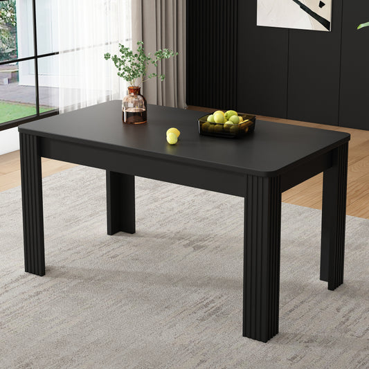 Esstisch, moderner Esstisch, stabiler Esstisch, vierbeiniger Tisch, rechteckiger Esstisch, Kaffee-Lounge-Tisch, moderner einfacher Esstisch, schwarz, (OLD SKU: N634P215552S)
