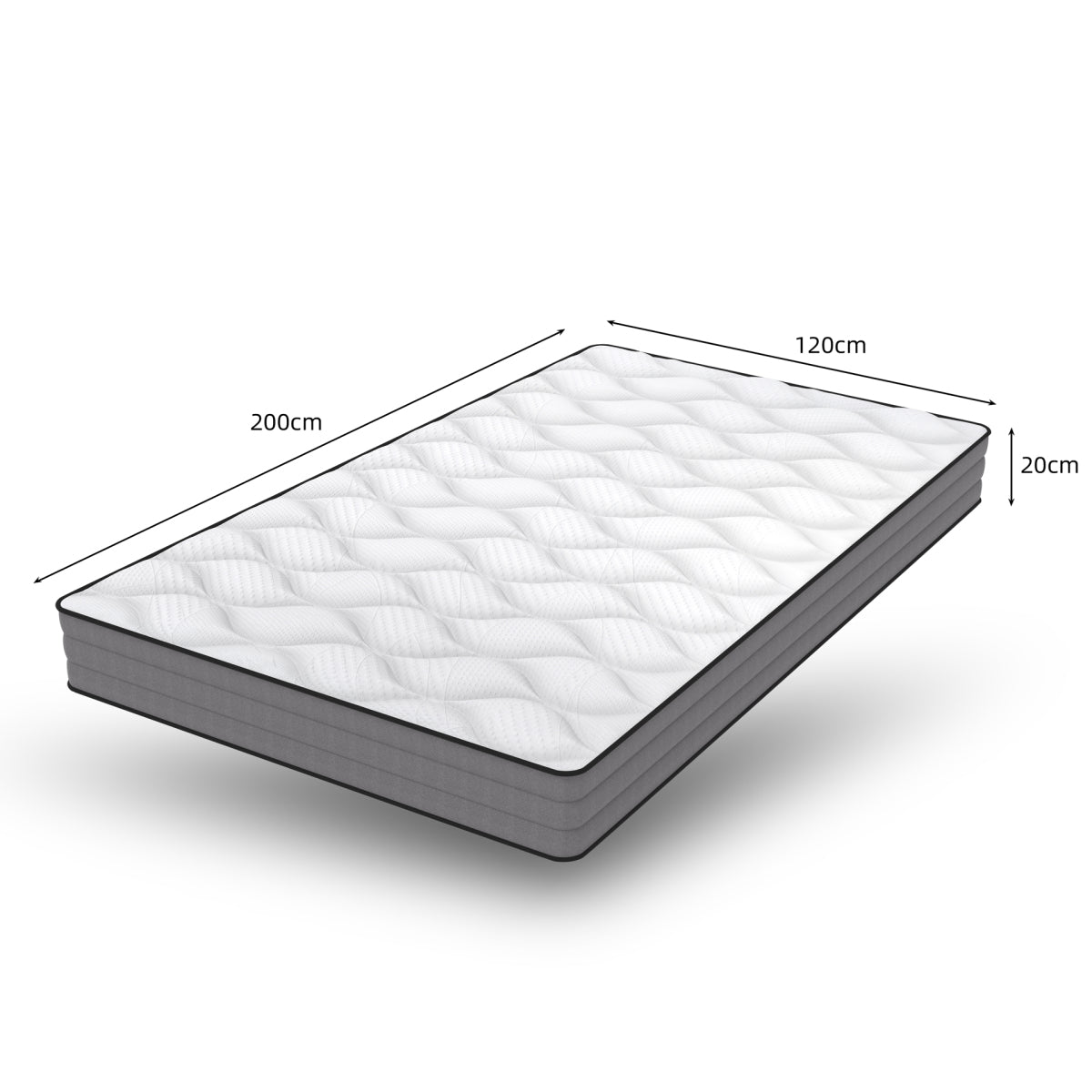 Taschenfederkern Matratze 120x200cm, H3, 7 Zonen, Lyocell Bezug, Boxspring Gefühl