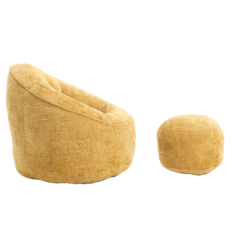 Sitzsack Sofa Stuhl für Erwachsene mit Fußstütze, Gelb