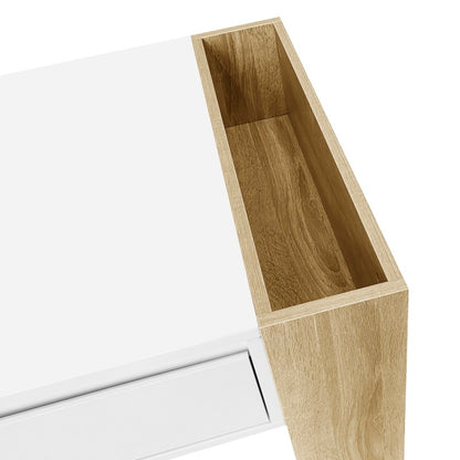Moderner Couchtisch 105 x 60 x 40 cm - teilweise hochglanz, mit Schubladen und offenen Fächern