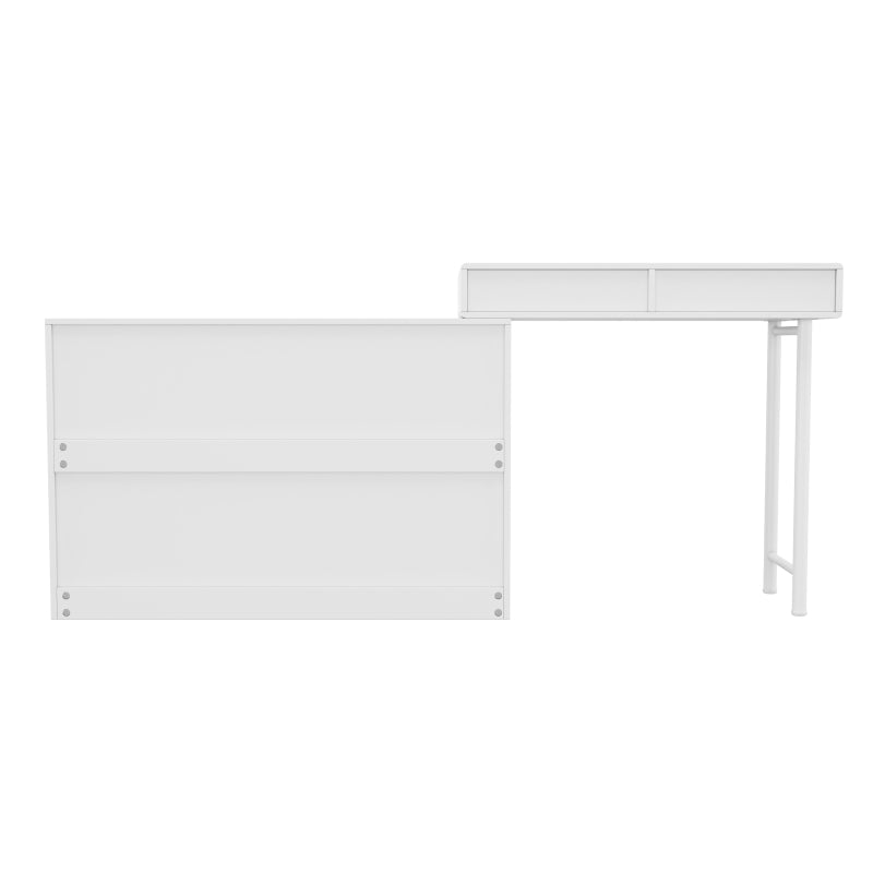 Schminktisch(ohne Stühle und Spiegel), Enthält ausziehbare Seitenschränke, Praktischer Aufbewahrungsschrank 180*40*85cm, Drei Ebenen, sechs Schubladen, Schminktisch, Weiß Kommode,Weiß