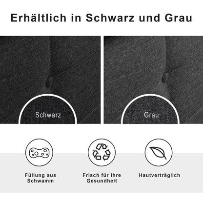 Polsterbett 140x200 cm Grau mit LED & 4 Schubladen - Doppelbett inkl. Lattenrost, Verstellbares Kopfteil & Stauraum (Ohne Matratze)