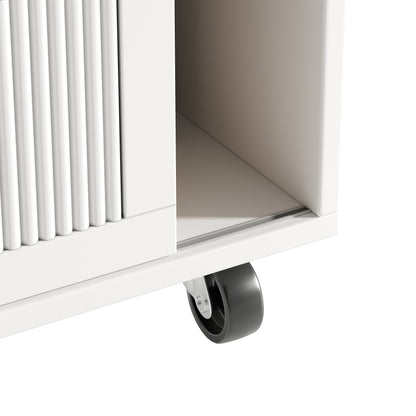 Kücheninsel Küchenwagen auf Rollen mit ausziehbarer Arbeitsplatte Küchenschrank weiß 120x73x90cm Buffetschrank Gewürzregal Handtuchhalter verstellbar