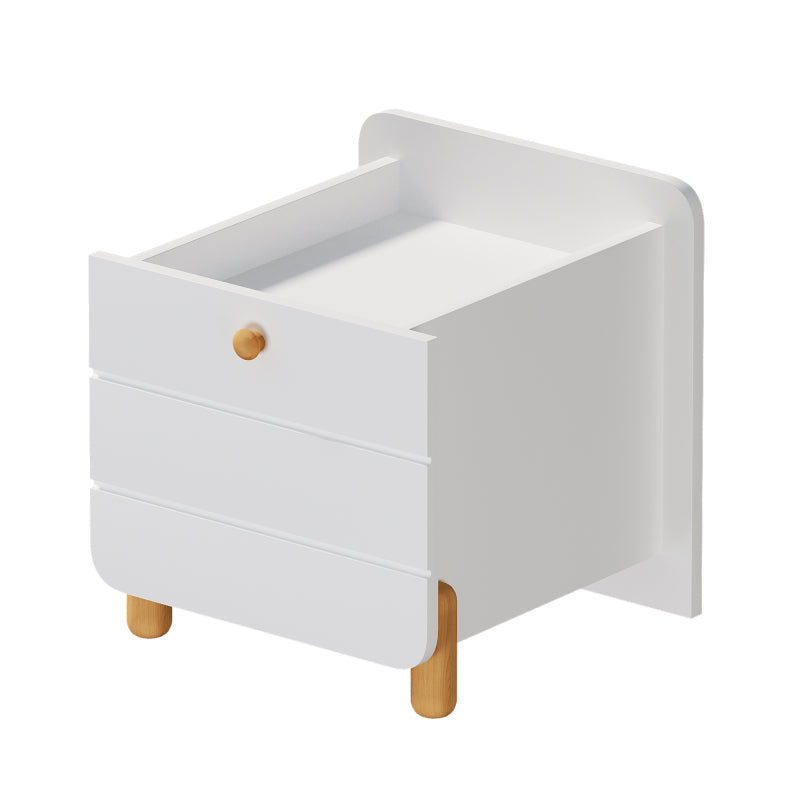 Nachttisch mit 1 Schublade, geräuschlose Auszüge mit Einlegeböden, feine holzfarbene Füße, Stauraum im Wohn- und Schlafzimmer, einzigartiges und minimalistisches Design, Weiß