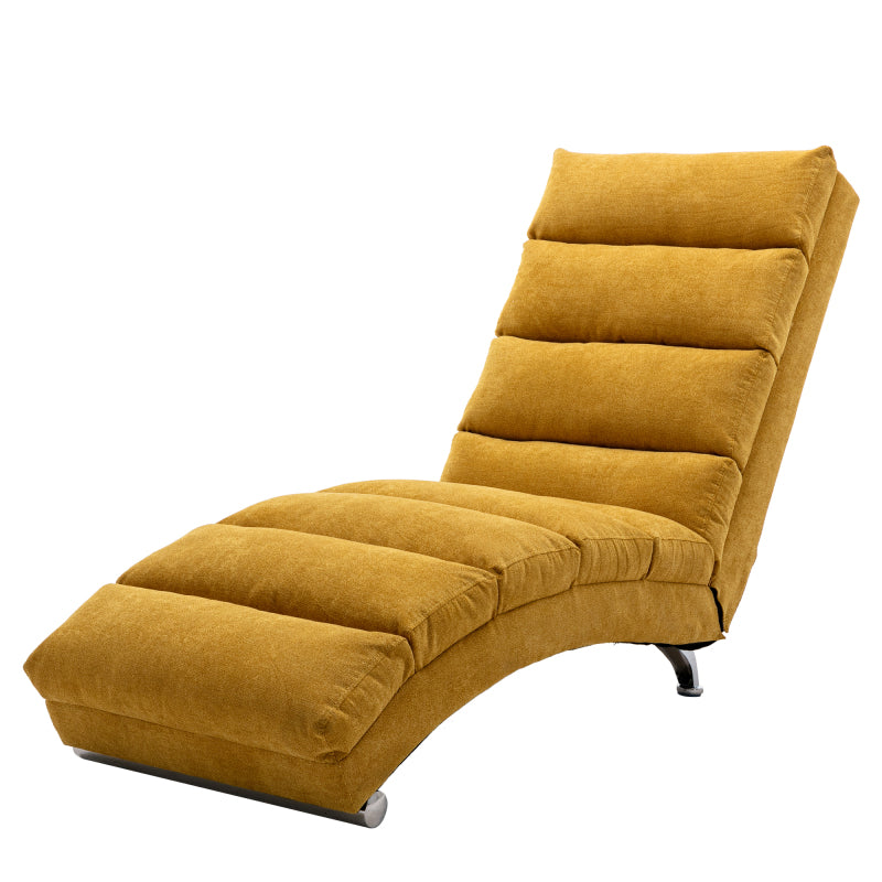Sackleinen Massage Chaise Lounge Indoor mit Fernbedienung, Ergonomische elektrische Massage Long Lounger mit 5 Modi für Büro, Wohnzimmer, Schlafzimmer (Senfgelb)
