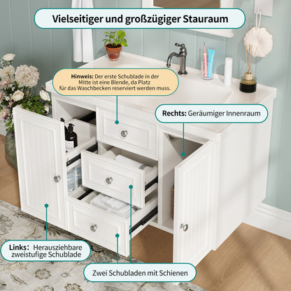 Badezimmerschrank mit Waschbecken,weiß