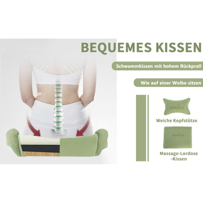 Gaming Stuhl Computerstuhl Ergonomischer Gaming Chair mit Fußstütze Bürostuhl Ergonomischer Computerstuhl mit Lendenwirbelstütze Grün