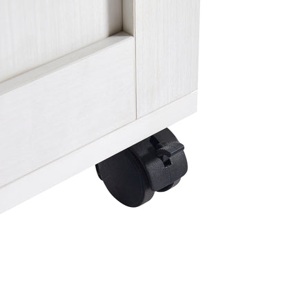 Ausziehbarer Bartisch 118-180cm, Stehtisch mit 6 Ablagefächern, Weiß